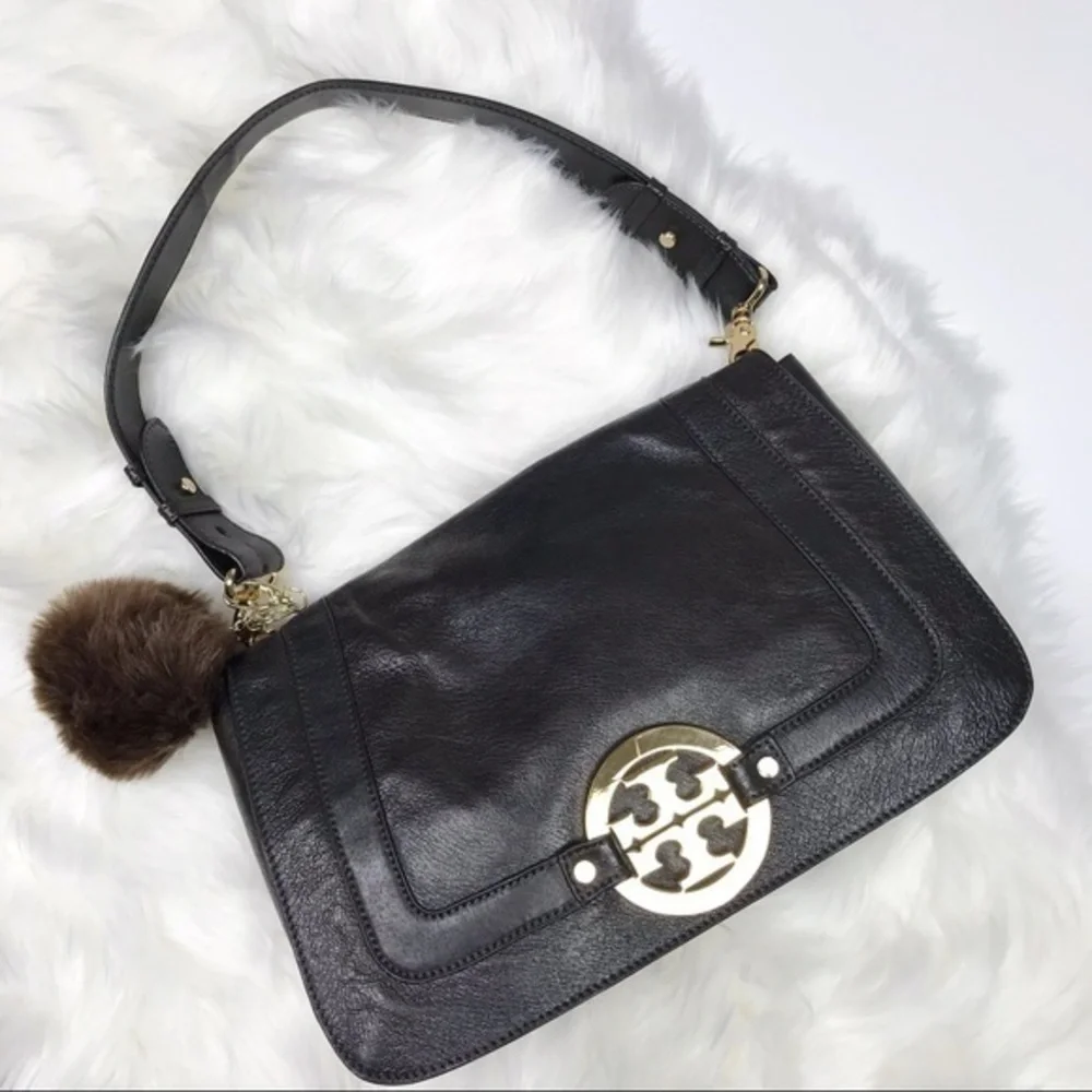 Tory Burch chocolate brown crossbody messenger bag